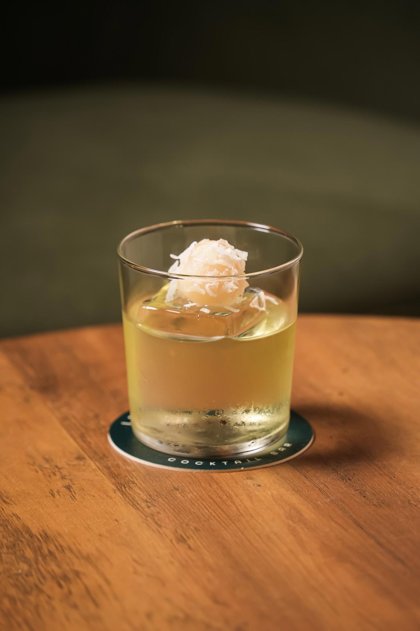 Coconut-topped house cocktail