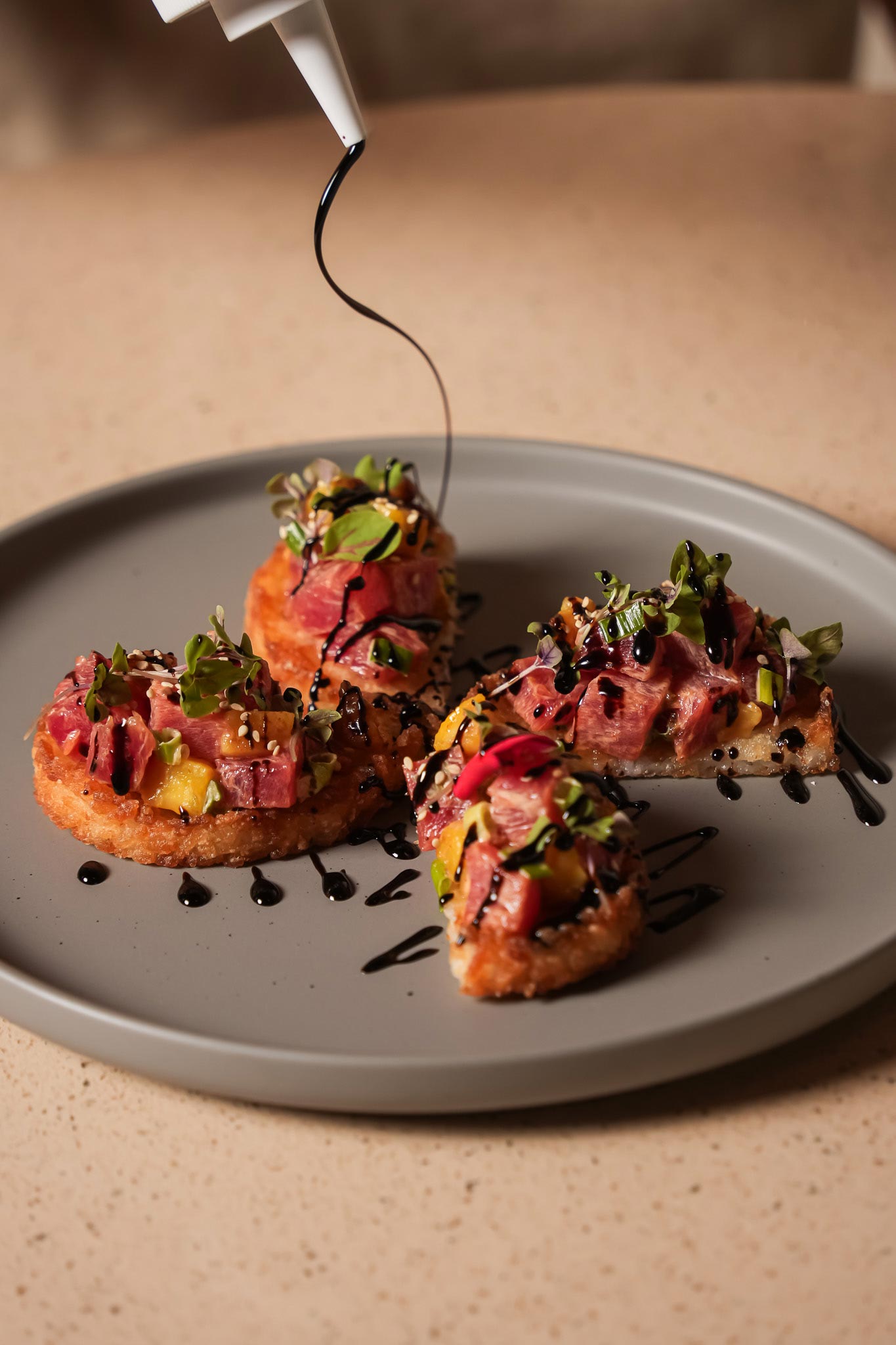 Tuna over crispy rice
